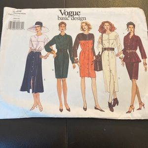 Vogue Basic Design 1469 Misses’ Dress Top Tunic Skirt pattern 6-8-10